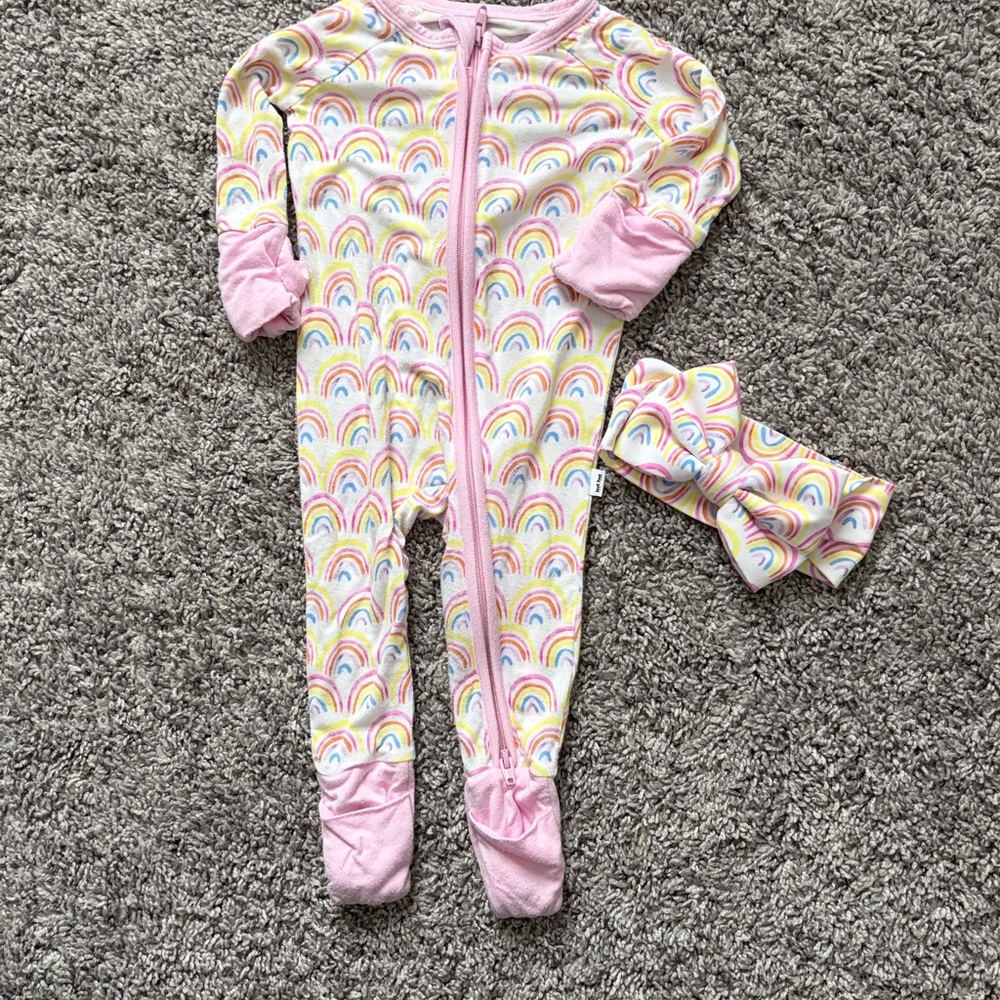 Little Sleepies Pastel Rainbows Zippy and Bow